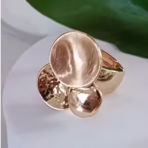 Rose Gold Satin Disc Ring