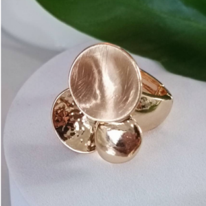 Rose Golden Satin Disc Ring