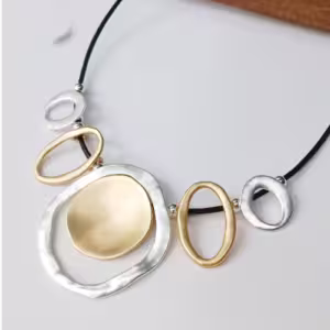 Mixed Metal Oval Link Necklace