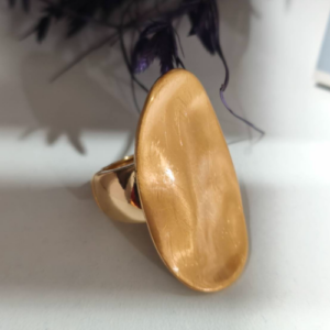Gold Frosted Oval Ring
