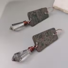 Green Crystal Drop Earrings