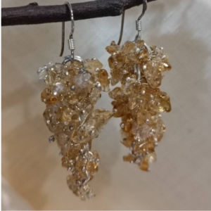 Honey Chip Cluster Earrings