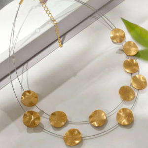Gold Disc Layer Necklace
