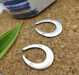 Silver Half Hoop Earrings