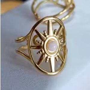 White Sunburst Ring