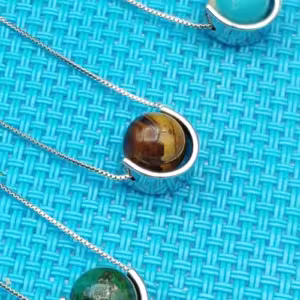Brown Round Stone Necklace