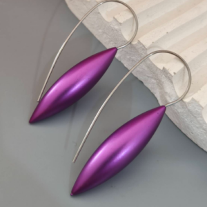 Purple Leaf Drop Earrings