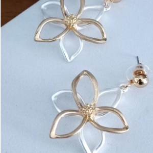 Mixed Metal Floral Outline Earrings