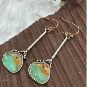 Turquoise Triangle Bar Earrings