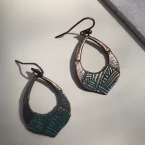 Patina Cutout Teardrop Earrings