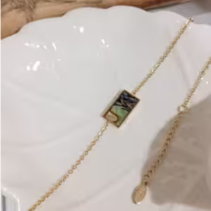 Gold Abalone Charm Bracelet