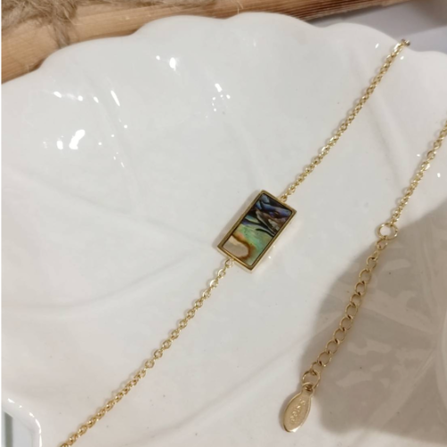 Gold Abalone Charm Bracelet