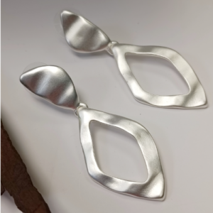 Silver Abstract Drop Earrings