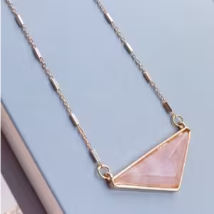 Rose Gold Pink Triangle Necklace