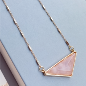 Rose Gold Pink Triangle Necklace