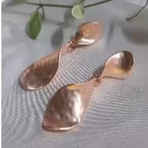 Rose Gold Hammered Drop Earrings
