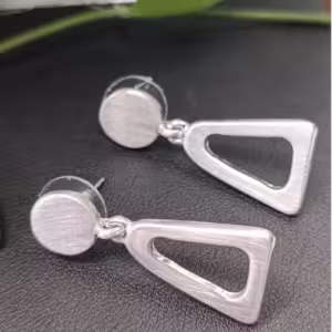 Silver Open Triangle Earrings