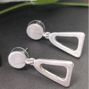 Silver Open Triangle Earrings