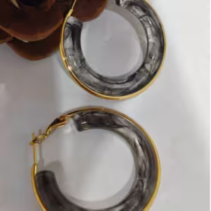 Black Acrylic Hoop Earrings