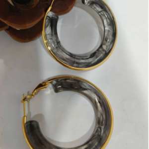 Black Acrylic Hoop Earrings