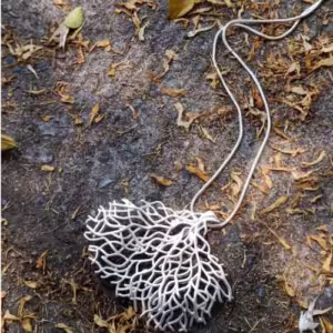 Silver Coral Branch Necklace