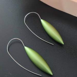 Green Leaf Drop Earrings