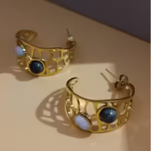 Ebony Ivory Cuff Earrings