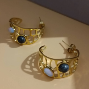 Ebony Ivory Cuff Earrings