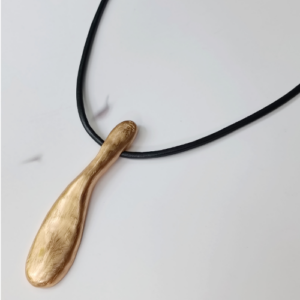 Gold Organic Drop Cord Necklace