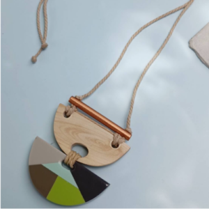 Red Disc Wood Necklace