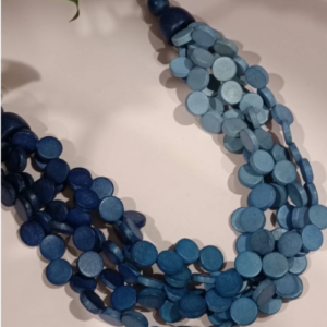 Blue Ombre Layered Disc Necklace