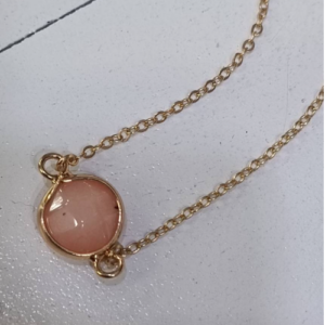 Blush Round Stone Necklace