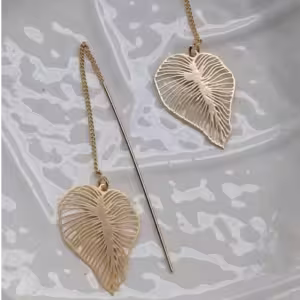 Gold Leaf Drop Earrings