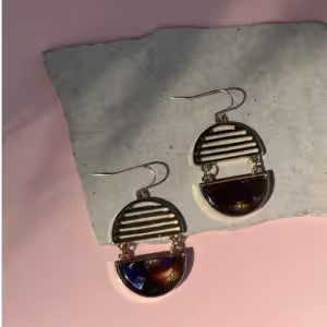 Earth Crescent Drop Earrings