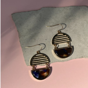 Earth Crescent Drop Earrings