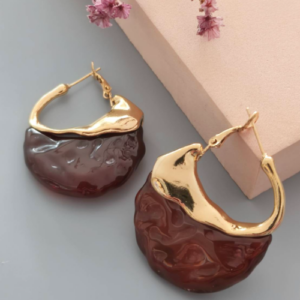 Burgundy Hoop Earrings