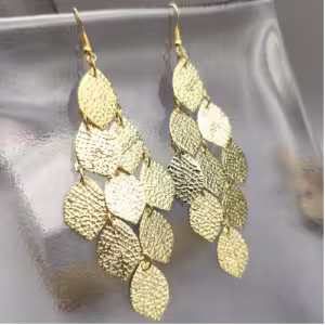 Gold Leaf Cascade Earrings