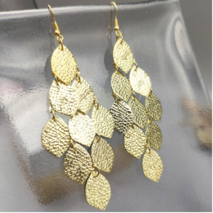 Golden Leaf Cascade Earrings
