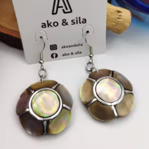 Bronze Shell Flower Earrings