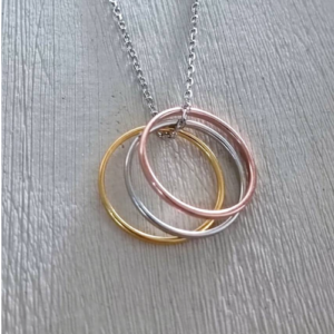 Silver Triple Ring Necklace