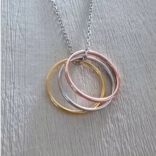 Silver Triple Ring Necklace