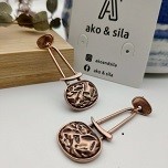 Rose Gold Coin Link Drop Earrings
