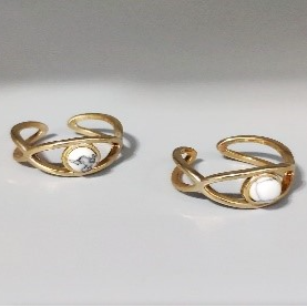 White Stone Swirl Ring