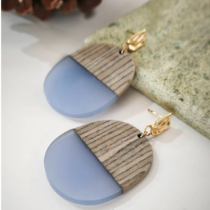 Periwinkle Woodgrain Drop Earrings