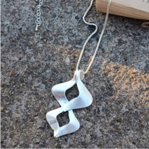 Silver Abstract Pendant Necklace