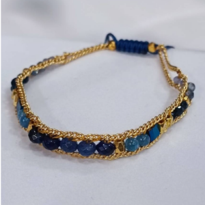 Navy Blue Stone Wrap Bracelet