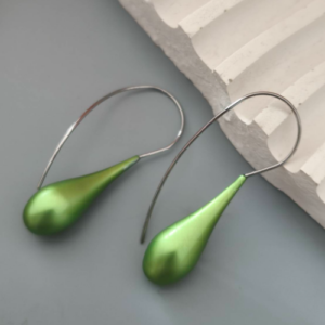 Green Marquise Hook Earrings