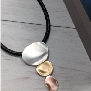 Mixed Metal Disc Collar Necklace