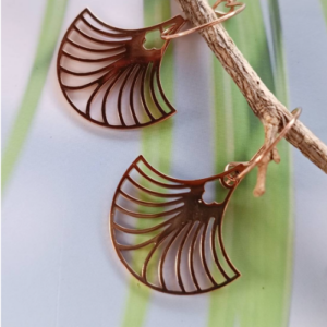 Rose Gold Fan Hoop Earrings