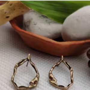 Gold Organic Hoop Earrings